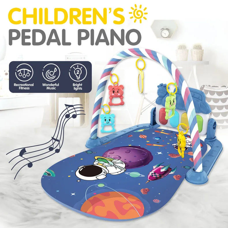 Baby Music Activity Gym Carpet Play Mat Newborn Rug Pedal Piano Keyboard Infant Fitness Rack Playmat Crawling Game Pad Toy Gift