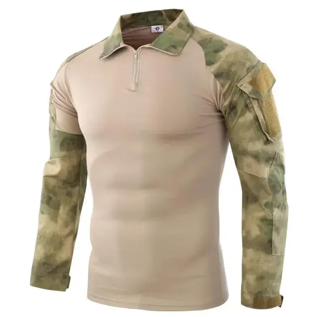 Outdoor Taktische Wandern T-Shirts Männer Kampf Militär Armee CP Camouflage Langarm Jagd Klettern Hemd Baumwolle Sport Kleidung