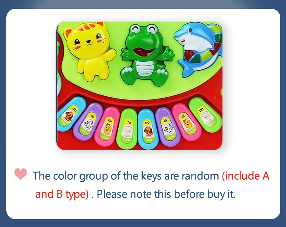 Kinder Cartoon Klavier Tastatur Spiel mit Tier Sounds Blinklicht Musik Baby Instrument Musik Spielzeug Pädagogisches Spielzeug Kinder Geschenke