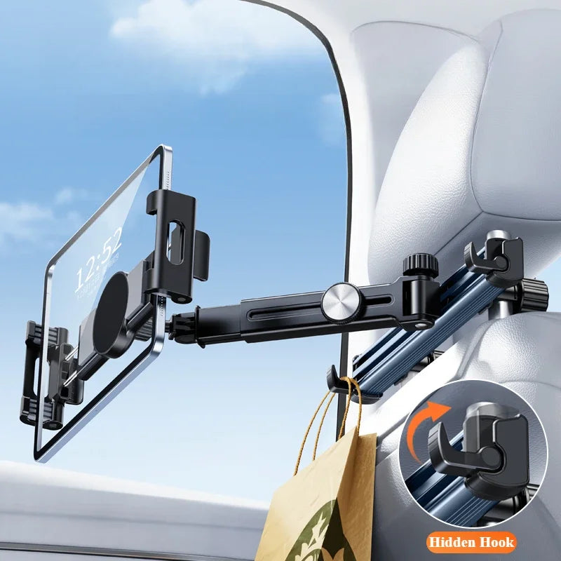 Eary Tablet-Halterung für Auto-Rücksitz-Verlängerungsarm, Auto-Kopfstützenhalterung, Rücksitz für Kinder und Erwachsene, Reisen für 4,7–12,9 Zoll Geräte, iPad