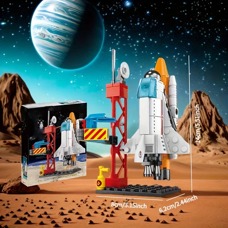 Weltraum-Raketen-Baukasten STEM Lehrreiches DIY-Puzzle 3D-Montagemodell Konstruktionsspielzeug für Kinder Jungen Mädchen Schulgeschenk