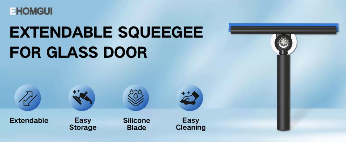 EHOMGUI Shower Squeegee for Glass Doors, Wiper Scraper, Cleaner with Telescopic Handle, Bathroom Mirror, Wiper Scraper, Glass Cleaning