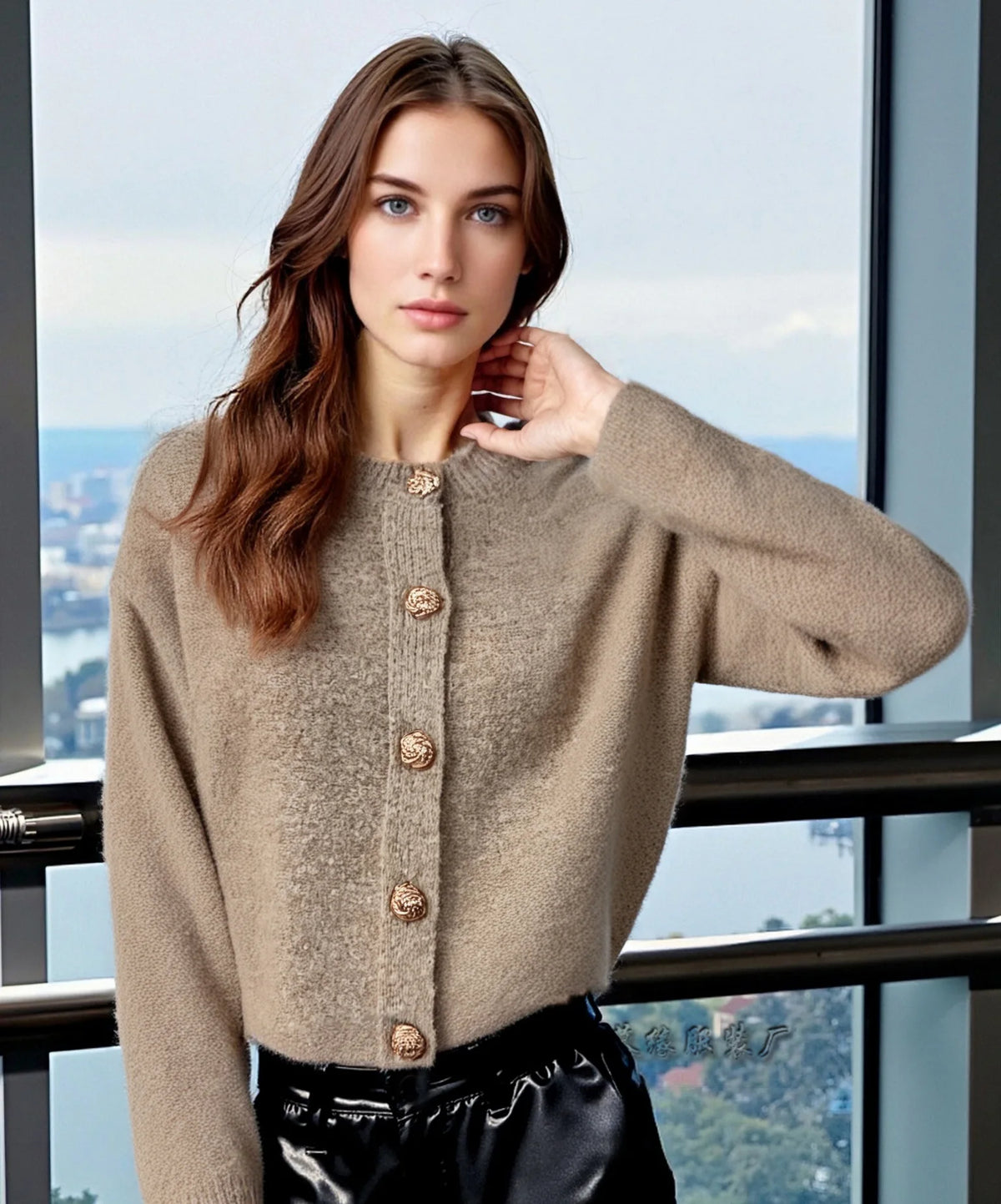 Frauen Kleidung Langarm Pullover Taste Strickjacke Einfarbig Büro Pendeln Alle-spiel Lose Gestrickte Pullover Herbst Damen Kleidung