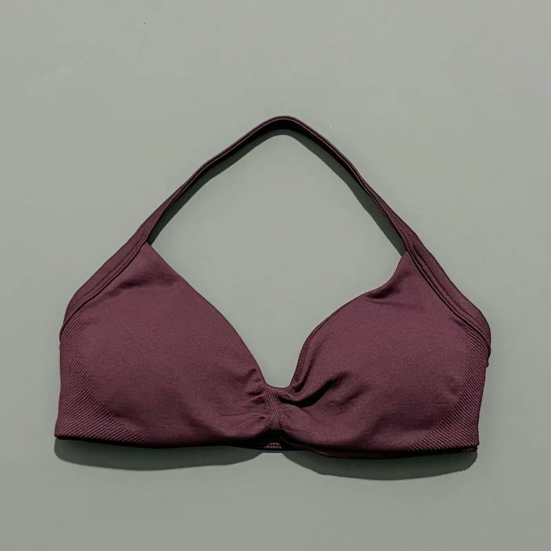 Sport-BH mit Trägern, Yoga-Unterwäsche, Damen-Gymnastik-Top, Lauftraining, rückenfreier BH, hohe Unterstützung, aktive Kleidung, Fitness, Workout, Neckholder