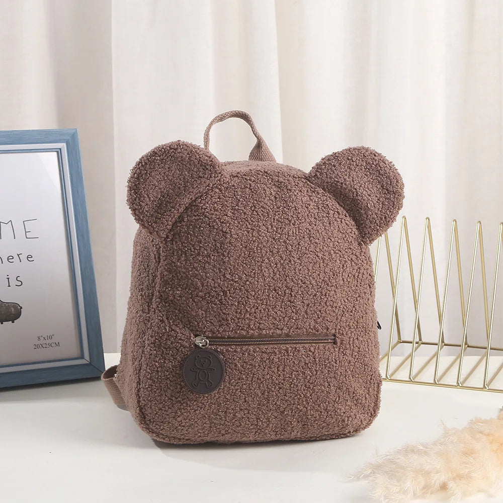 Kids Cute Bear Plush Backpack