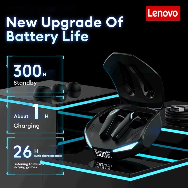 Neue Lenovo XT53 Wireless Upgrade Bluetooth 5.4 Kopfhörer LED Digital Display Wasserdichte Kopfhörer Gaming Ohrhörer mit geringer Latenz