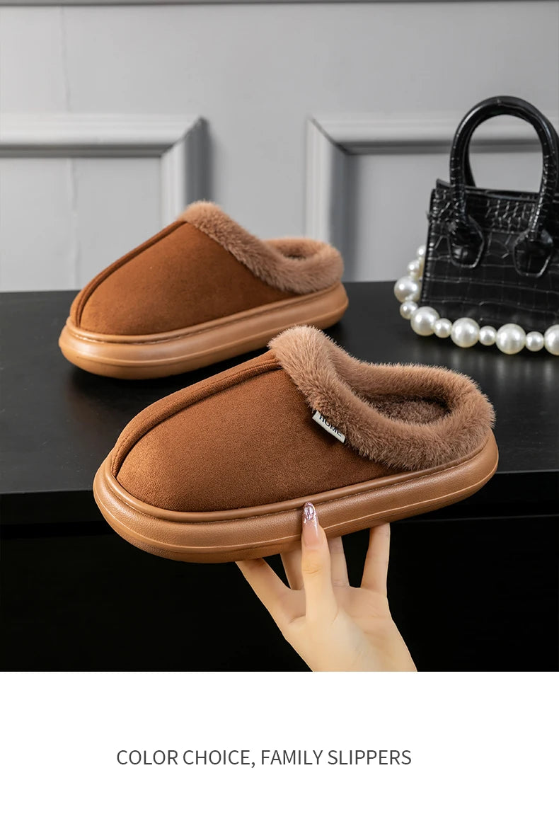 Herbst und Winter Herren Baumwolle Hausschuhe Plüsch warm dick Home Wear rutschfeste verschleißfeste weiche Unterseite bequeme warme Schuhe