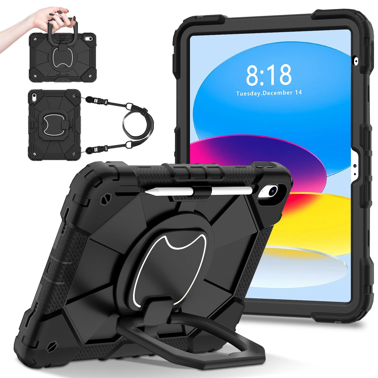 Robuste Armor-Kinderhülle für iPad 10. Generation Air 5 4 10.9 Air 11 2025 13 2024 10.2 8. 9. Generation 9.7 Tablet-Ständer Stoßfeste Schutzhülle