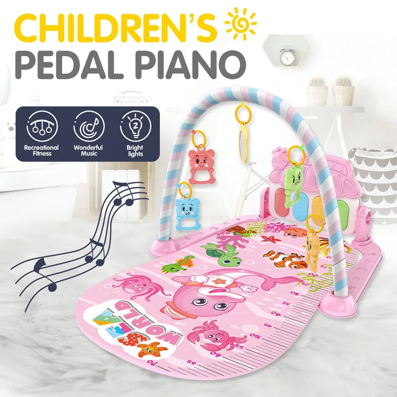 Baby Music Activity Gym Carpet Play Mat Newborn Rug Pedal Piano Keyboard Infant Fitness Rack Playmat Crawling Game Pad Toy Gift