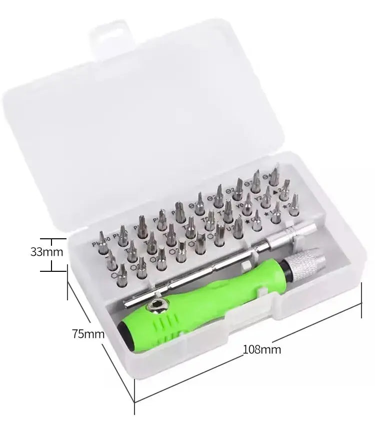 Mini 32-in-1 Präzisions-Schraubendreher-Set, magnetische Kreuzschlitz-Bits, multifunktionales Handreparatur-Werkzeug-Set für Telefon, Uhr, Brille, PC