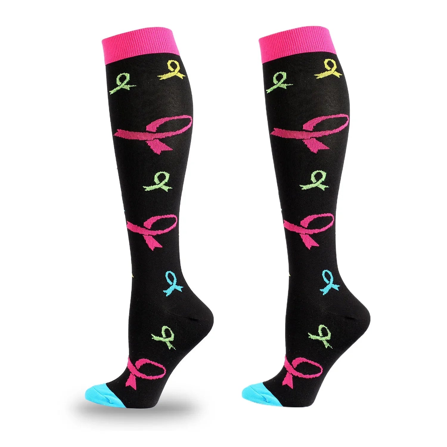 5 Paar Kompressionssocken für Damen, Wandern, Laufen, elastische Socken, Sportsocken, Flug, Schwangerschaft, geschwollene Krampfadern, Marathon-Socken