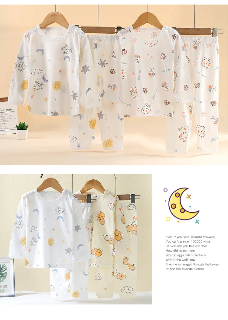Baumwolle Kinder Kleidung Kinder Pyjama Sets Hause Nachtwäsche kinder Kleidung Junge Mädchen Herbst winter T-shirt Tops Hosen Anzüge