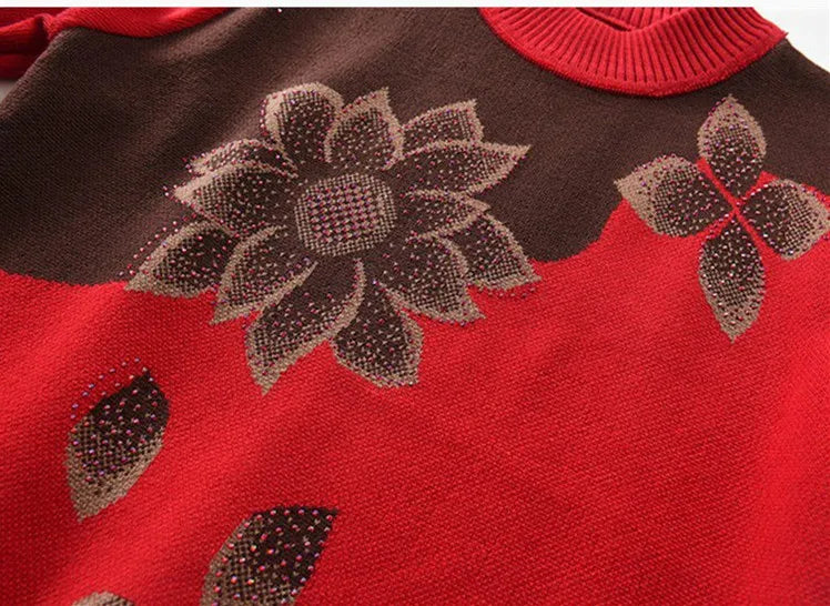 Winterkleidung Oma Pullover Strickpullover Dicker mittlerer Alter Ältere Mutter Bottoming Shirt Samt Langarm Top Damen