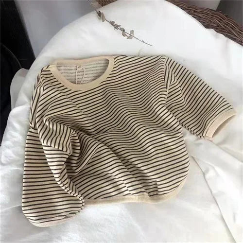 Lawadka Baumwolle Kinderkleidung Langarm T-Shirts Gestreift Baby Junge Mädchen Tops Lässige Kinder T-Shirt Herbst Frühling T-Shirt 1-8T
