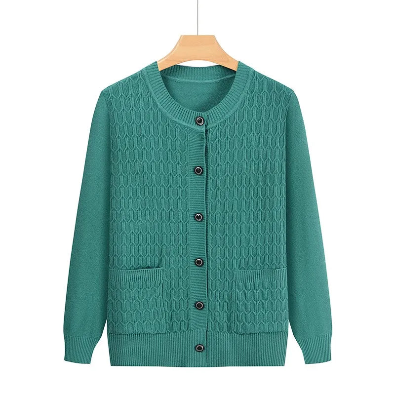 Mode Oma Gestrickte Strickjacke Herbst Winter Neue frauen Pullover Top Mittleren Alters Mutter Strickwaren Mantelatorioди Ljamentos자