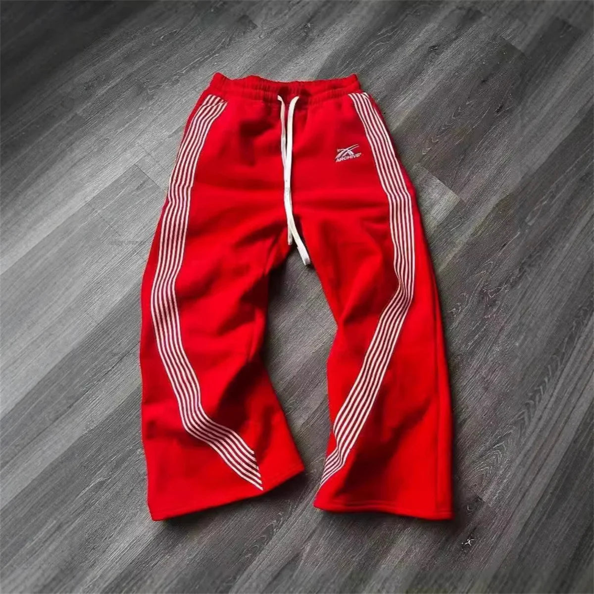 Y2k Graue Freizeithose Vintage Funktionelle Taktische Herren Damen Premium Jogging Hose mit weitem Bein Kordelzug Streetwear Jogginghose