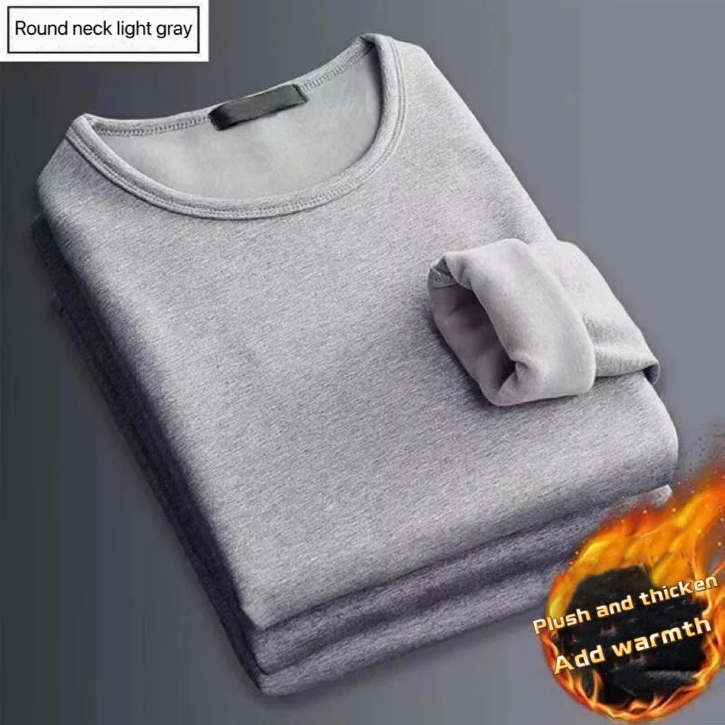 Winter männer Verdickung Samt Warme Tops männer Winter Lange ärmeln Thermische Unterwäsche Männlich Rundhals Mode T-shirt m-5XL