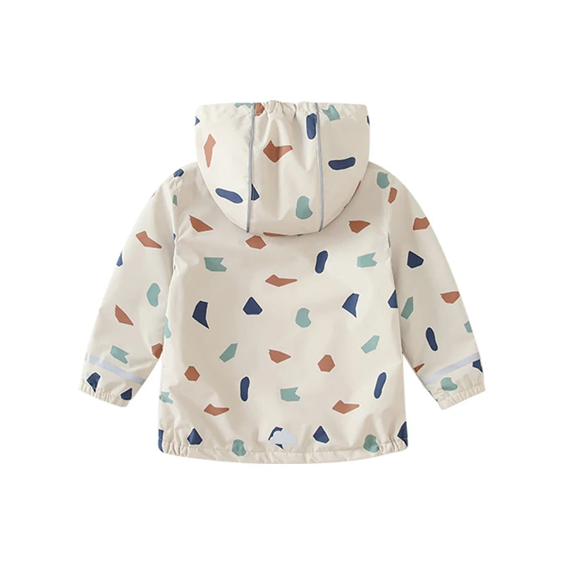 HONEYKING Baby Fleece Jacke Frühling Herbst Mädchen Oberbekleidung Kinder Blumen Druck Mit Kapuze Wasserdichte Mantel Kinder Regenmantel Kleidung