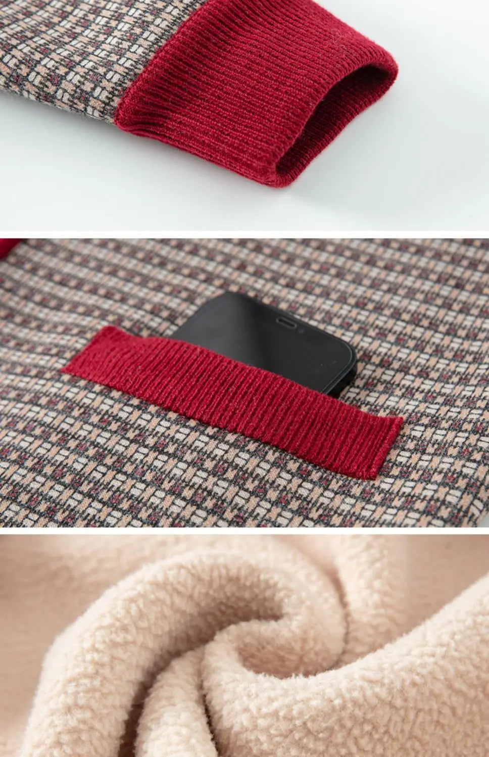 Oma Mantel Mutter Warm Top Samt Reißverschluss Strickjacke