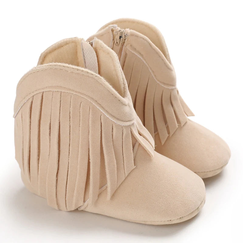 Winterstiefel für Babys, Jungen und Mädchen, 0–12 Monate, Western-Denim, Lauflernschuhe, warm, lässig, modisch