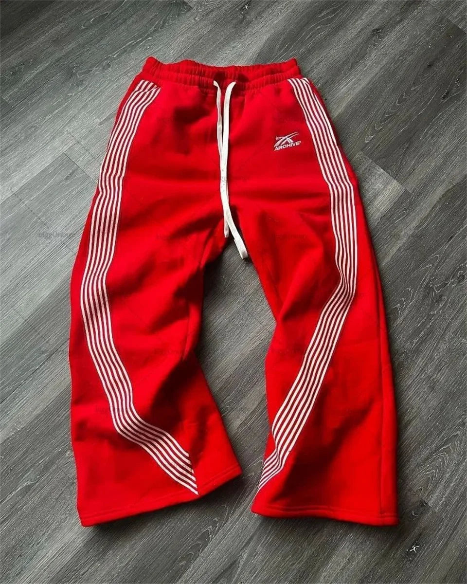 Y2k Graue Freizeithose Vintage Funktionelle Taktische Herren Damen Premium Jogging Hose mit weitem Bein Kordelzug Streetwear Jogginghose
