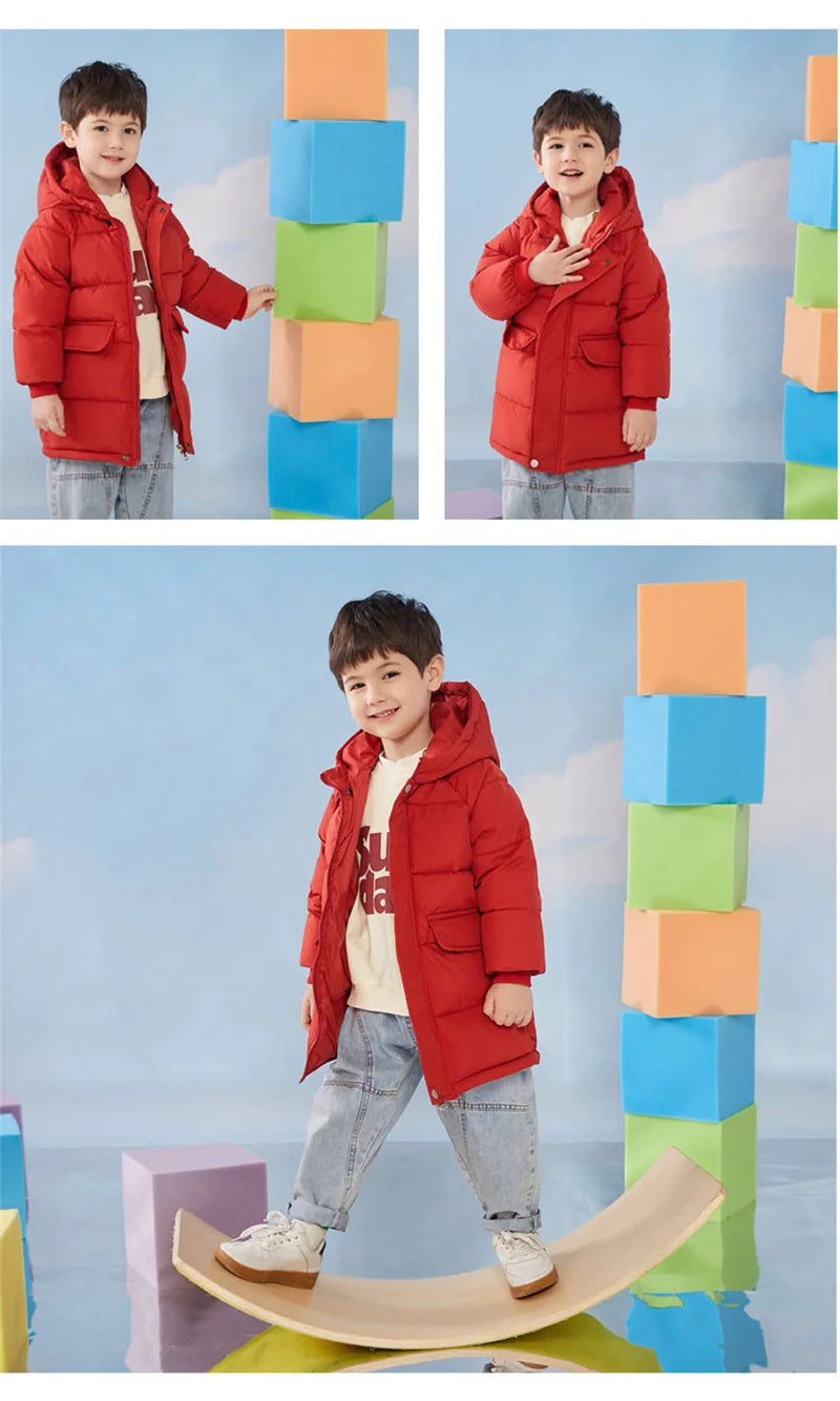 Kinder Warme Daunen Lange Oberbekleidung Winter Herbst Teen Verdicken Baumwolle Kleidung Jungen Mädchen Gepolsterte Parka Mäntel Teen Jacken 3-10 jahre