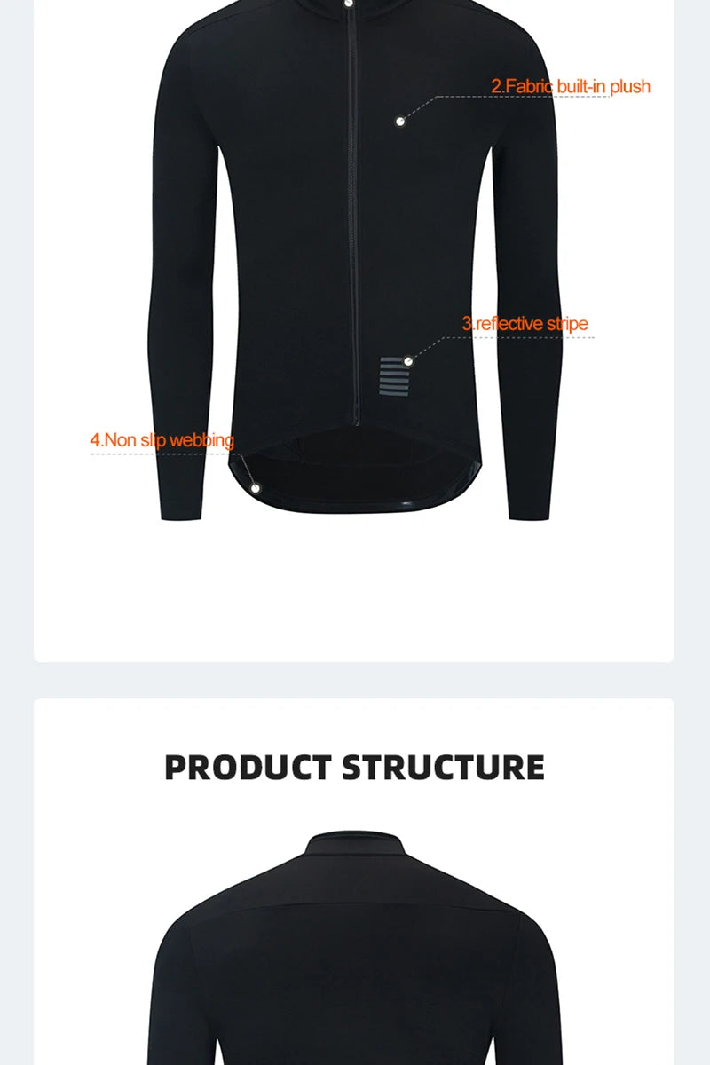 YKYWBIKE Herren Radtrikot Winter & Herbst Langarm Thermo-Fleece-Futter Fahrrad Warme Jacke Rennrad MTB Kleidung