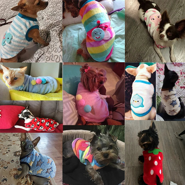 Nette Hund Kleidung Winter Weste Für Kleine Hunde Katzen Warme Haustiere Pullover Weiche Flanell Welpen Puffer Jacke Hund Zubehör Liefert Xxs