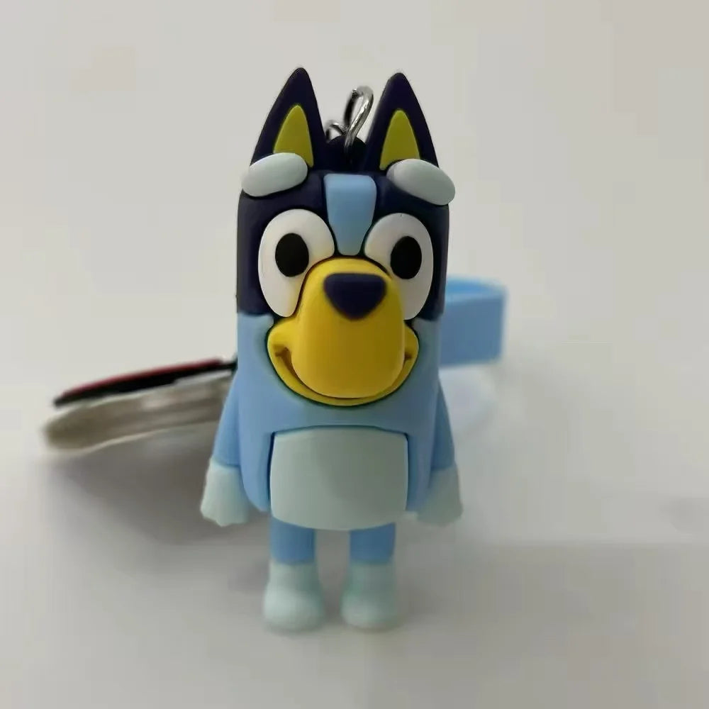 Original Bluey Bingo Christine Heeler Anime-Zubehör Niedlicher Silikon-Modell-Schlüsselanhänger Kawaii Geschenk