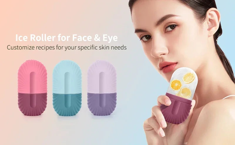 Eis Gesicht Roller Eiswürfel Schönheit Massage Silikon Eis Form Für Augen Schwellungen Eis Gesichts Roller Schrumpfen Poren
