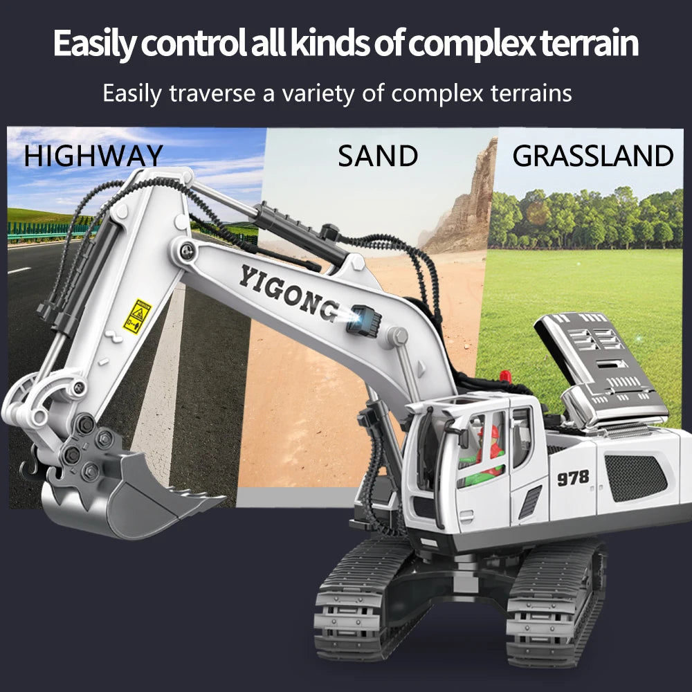 Teeggi 1:20 RC Bagger Auto Kinder Spielzeug 2,4G Fernbedienung Muldenkipper Auto Bulldozer Spielzeug Radio Elektroauto für Kinder Geschenk
