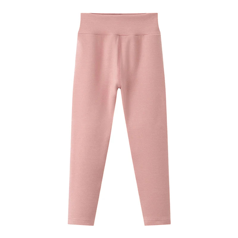 3/1-teiliges Set für Herbst und Winter, Kinder, einfarbig, mittelhohe Taille, dicke Leggings, Jungen und Mädchen, Fleece, warme Freizeithose