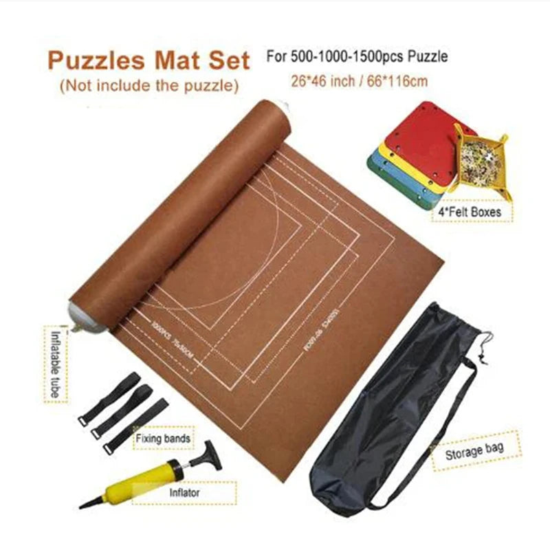 Professionelle Puzzle-Rollmatte, Decke, Filzmatte, bis zu 1500/2000/3000 Teile, Zubehör, Puzzle, tragbare Reise-Aufbewahrungstasche