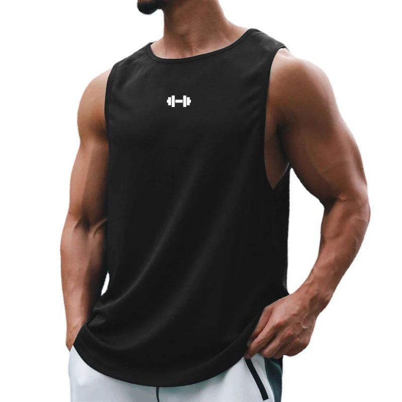 Sommer männer Gym Tank Top Fitness Training Kleidung Schnell trocknend Lose Bodybuilding Ärmelloses Shirt Männer Mode Basketball Weste