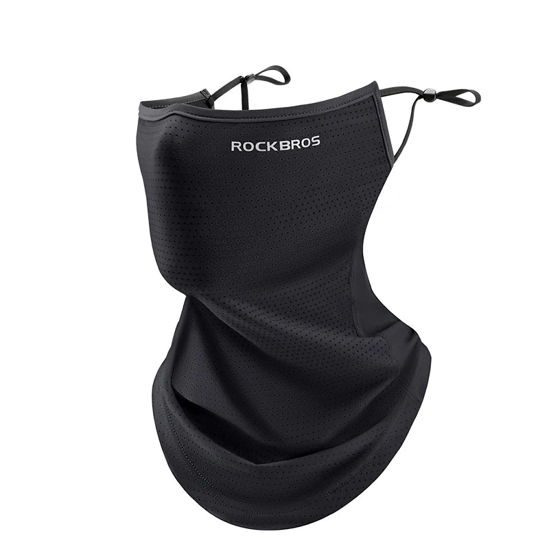 ROCKBROS Summer Ice Silk Cycling Face Mask Breathable Anti-UV Bicycle Face Neck Cover Bandana MTB Road Sport Hanging Ear Scarf