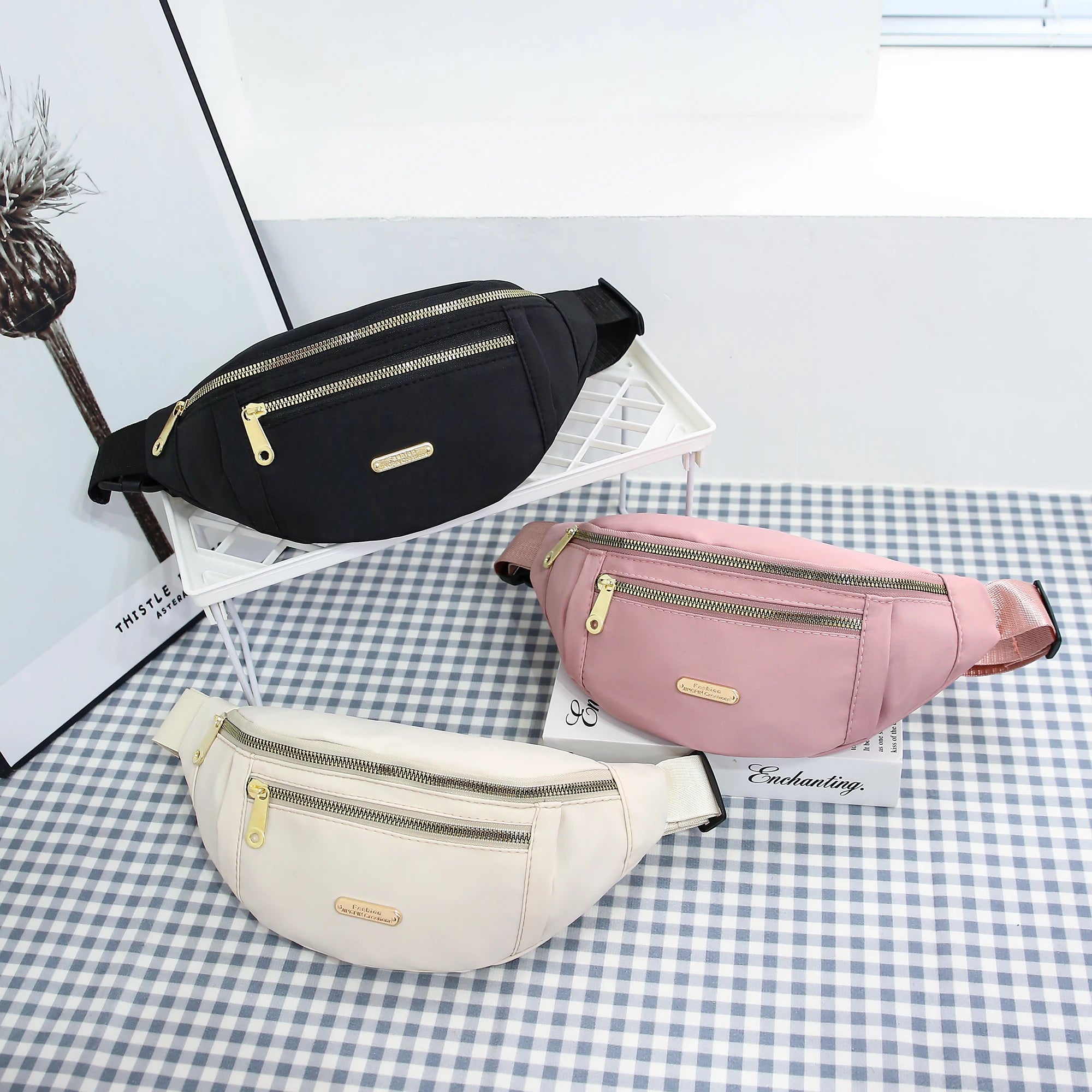 Sport-Hüfttasche für Damen, mehrschichtig, Gürteltasche, Handy-Essentials während Outdoor-Aktivitäten, Umhängetasche, Sport-Brusttasche