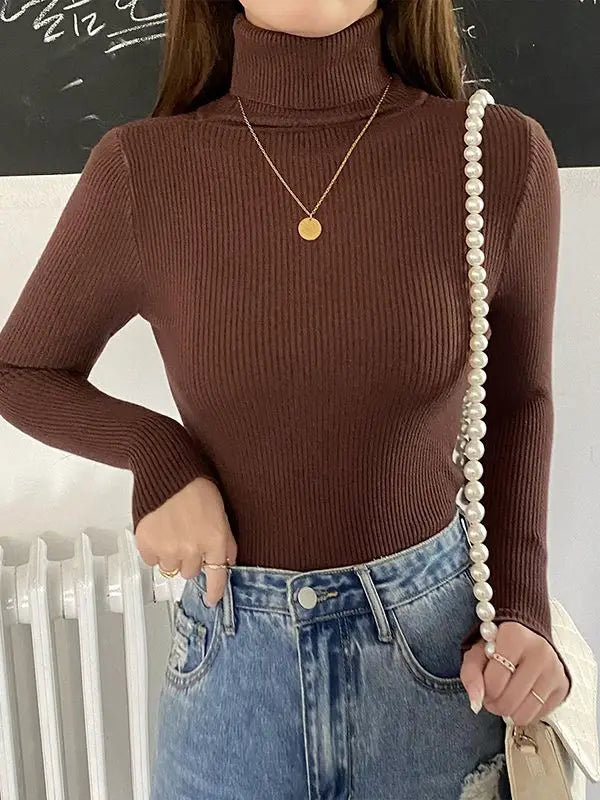 Heliar Damen-Herbstpullover mit Rollkragen, gestrickte, weiche Pullover, Kaschmirpullover, einfache, weiche Pullover für Damen, 2026, Herbst und Winter