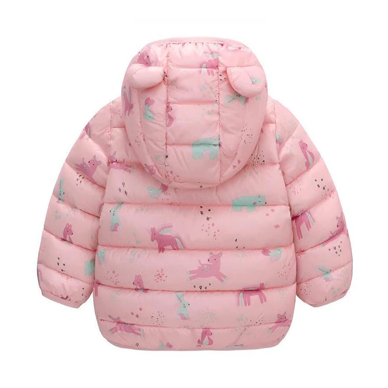 Kinder Jungen Baby Mit Kapuze Leichte Daunenjacken Warme Oberbekleidung Herbst Kinder Mädchen Mäntel Cartoon Dinosaurier Druck Freizeitkleidung