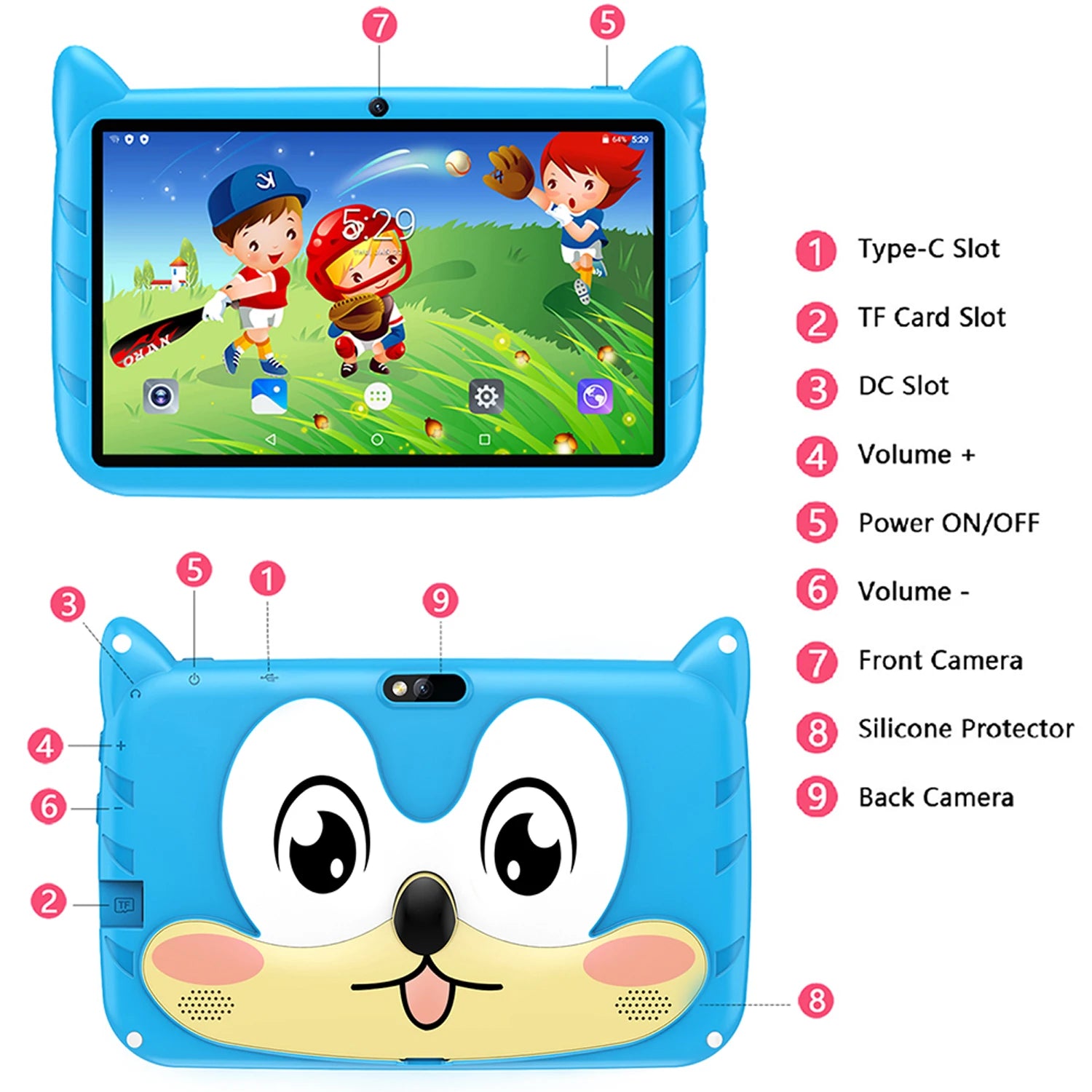 Neue 7 Zoll Globale Version 5G WiFi Kinder Tablets Quad Core Android Lernen Bildung Tablet PC 4 GB RAM 64 GB ROM Kinder Geschenke