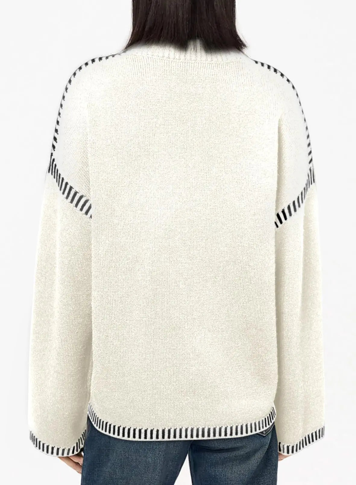 Strickwaren Damen Kleidung Sueter Roupas Femininas Damen Winter Strickpullover Rundhalsausschnitt Lose Lange Ärmel Herbst Mode 2025