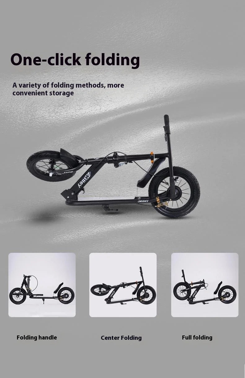 Handbremsroller für Erwachsene für Jugendliche zur Arbeit, großes Rad, zweirädriger, faltbarer Urban Campus-Mobilitätsroller, heiß neu