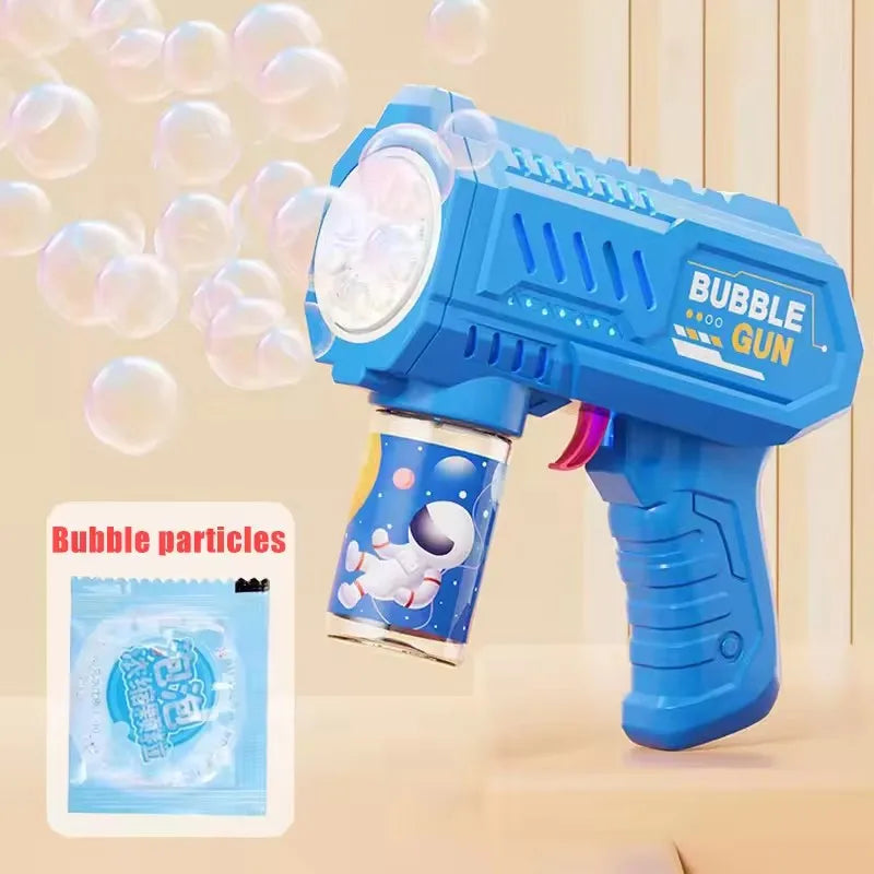 Vollautomatische Seifenblasenpistole, Raketenblasenmaschine, automatisches Gebläse mit Seifenblasenflüssigkeit, Spielzeug für Kinder, Strand, Outdoor, Seifenblasen-Geschenke