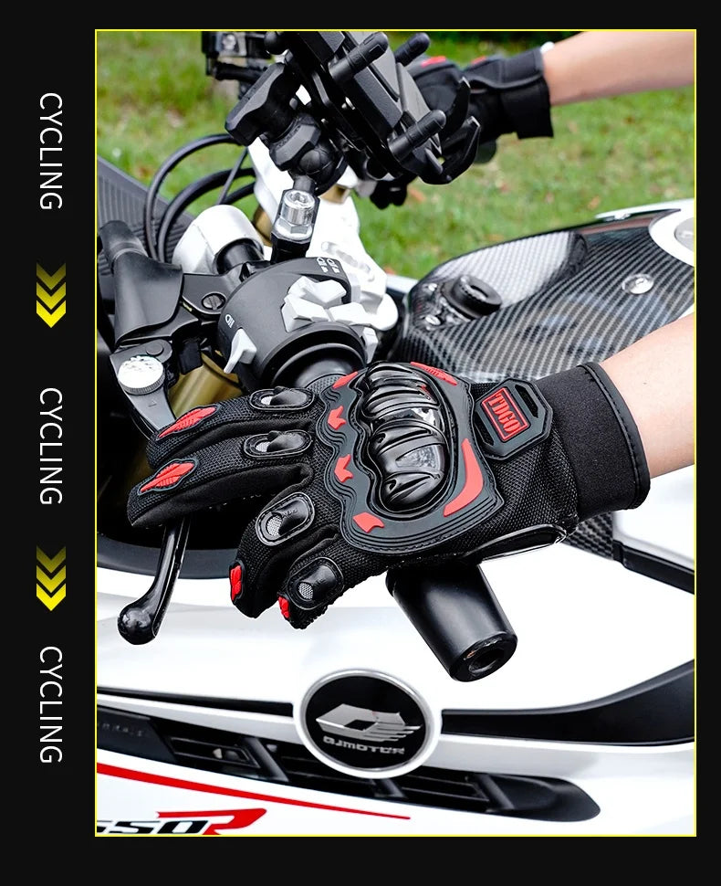 Sommer Motorrad Atmungsaktive Vollfinger Handschuhe Leder Schutzausrüstung Dirt Bike Sport Racing Reithandschuhe