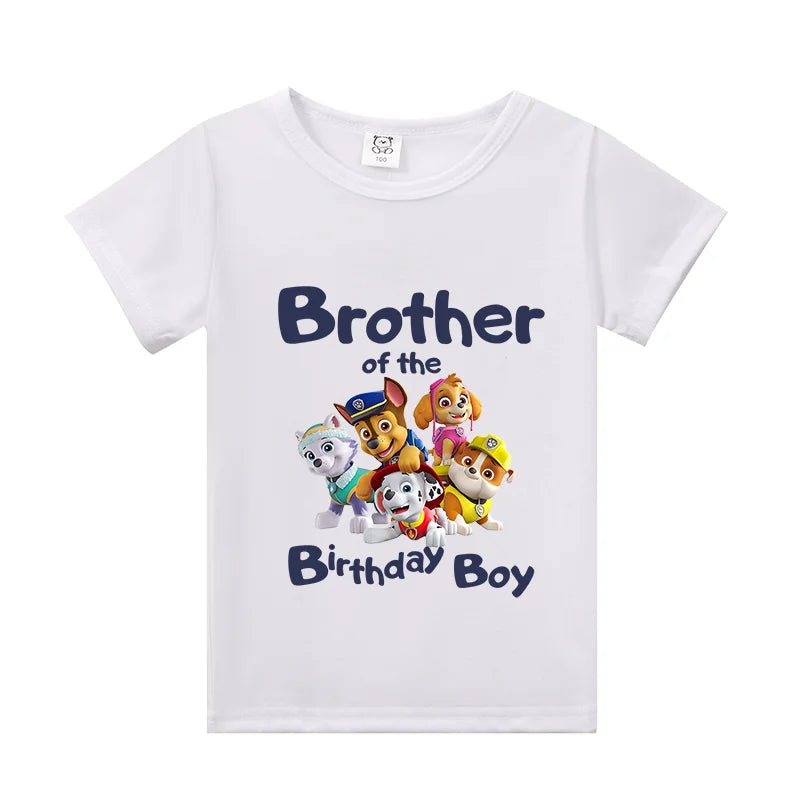 Paw Patrol Erwachsene Kinder Familie Geburtstag T-Shirts Cartoon Mama Papa Top T-Shirts Kurze Ärmel Sommerhemden Jungen Mädchen Frauen Männer Kleidung
