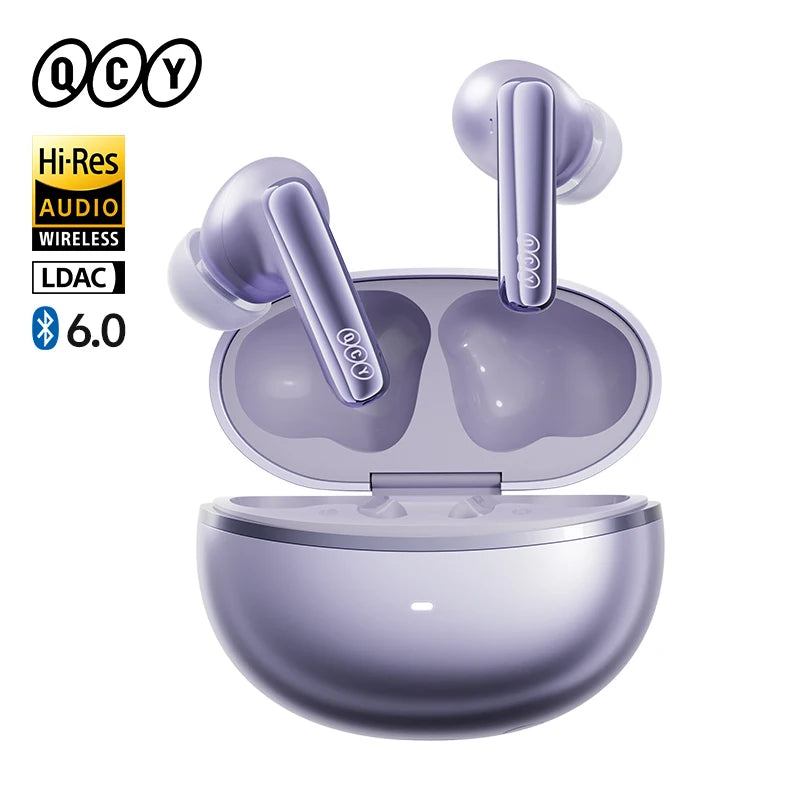 QCY MeloBuds N70 Adaptive ANC Wireless Earbuds Bluetooth 6.0 LDAC Hi-Res Audio 6 Mikrofone Wireless Charging Kopfhörer 50 Stunden IPX5