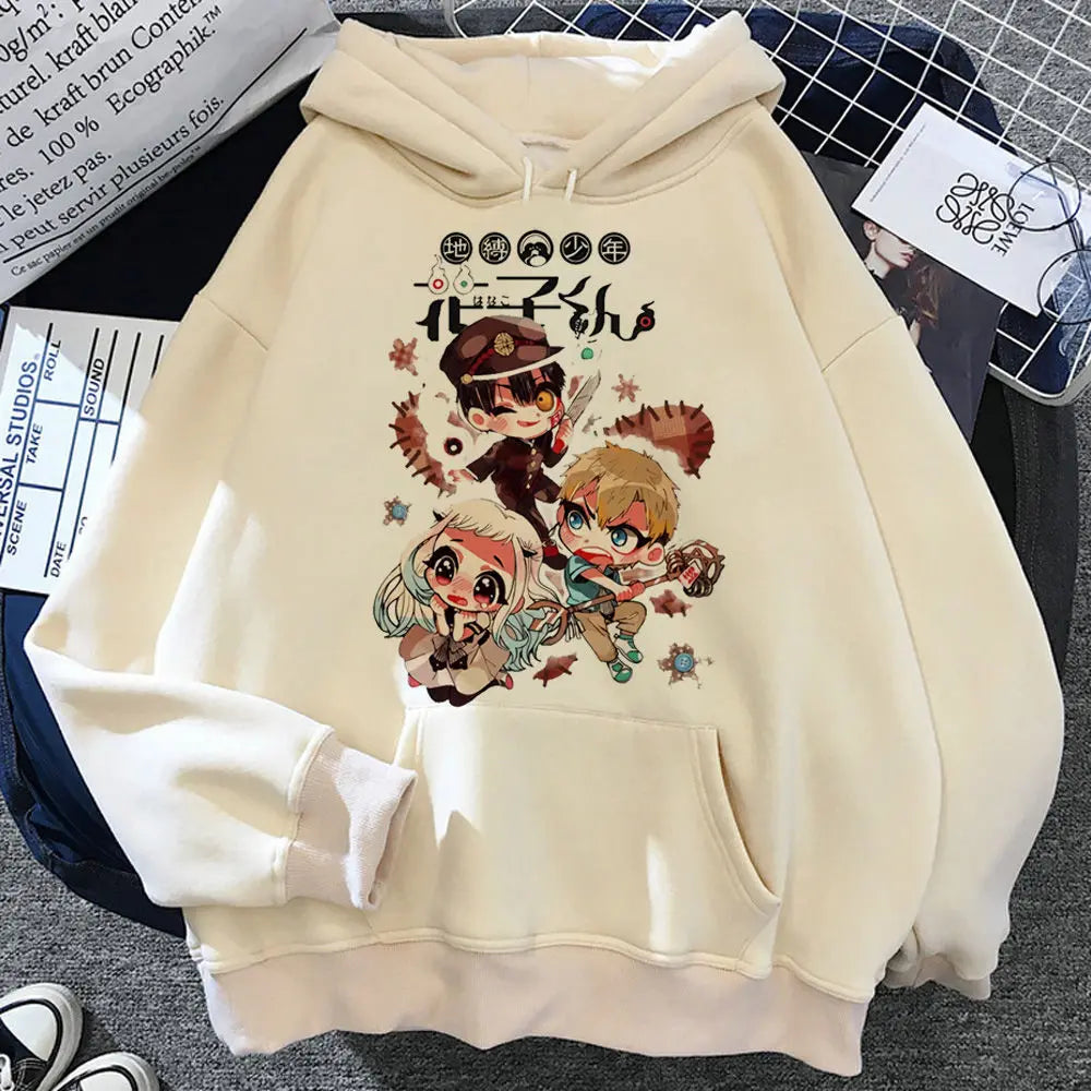 Toilettengebundener Hanako-Kun-Hoodie im modernen Stil, jugendliche Kleidung für Teenager, Athleisure-Manga-Hoodie, trendige Winter-Freizeitkleidung