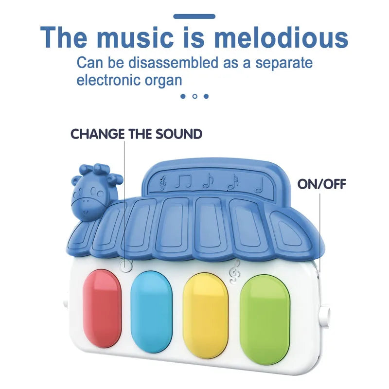 Baby Music Activity Gym Carpet Play Mat Newborn Rug Pedal Piano Keyboard Infant Fitness Rack Playmat Crawling Game Pad Toy Gift