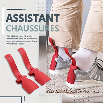 2 Pieces Lazy Shoe Helper, Plastic Shoehorn, No Bending Required, Fits All Shoes, Perfect for Seniors & Pregnant Women
