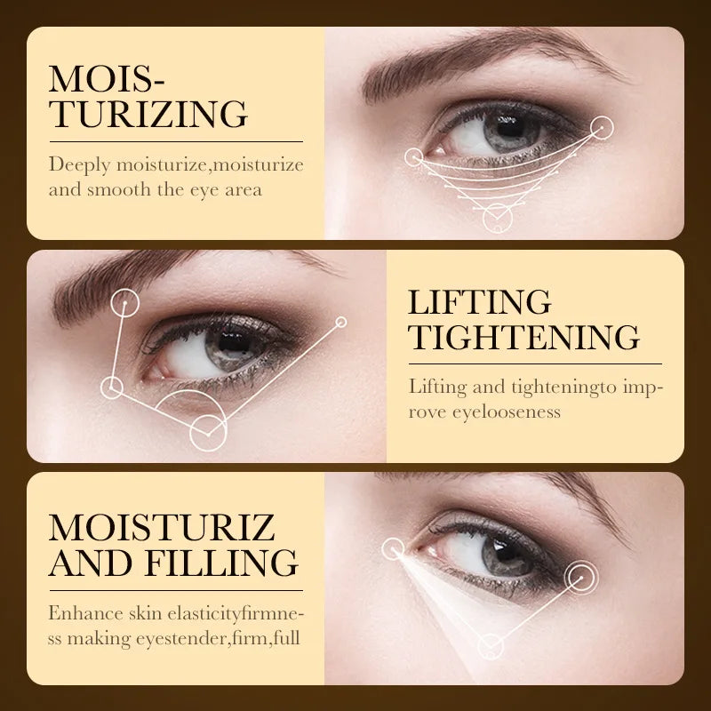 24k Gold Hyaluronsäure Augencreme Anti Augenringe Tränensäcke Straffende Feuchtigkeitsspendende Augen Hautpflege Produkte