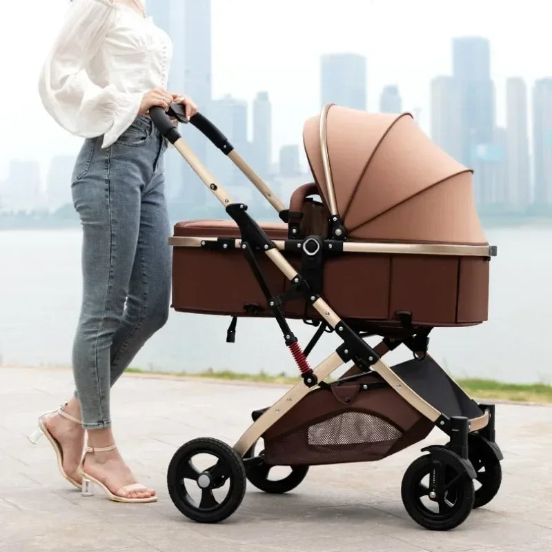 2025 Neuer 3-in-1 Zwillingskinderwagen mit Autositz, Tragbarer Klappbarer Hochsitz-Kinderwagen für Neugeborene zum Sitzen oder Liegen